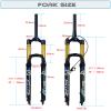 LvTu 27.5" 29" Air MTB Suspension Fork Travel 160mm Mountain Bike Forks 9x100mm 34mm Inner Tube for XC Offroad, Downhill Cycling(Straight Remote Lockout,29 inch) view 2