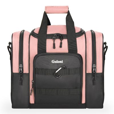Goloni Bowling Ball Bag for Singer Ball with Padded Ball Holder, 2 Pockets fit Bowling Shoes Up to Mens Size 14 and Accessories
