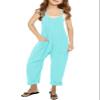 Cnkwei Girls' Casual Sleeveless Jumpsuits Spaghetti Strap Loose Romper Long Pants with Pockets view 1