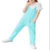 Cnkwei Girls' Casual Sleeveless Jumpsuits Spaghetti Strap Loose Romper Long Pants with Pockets view 4