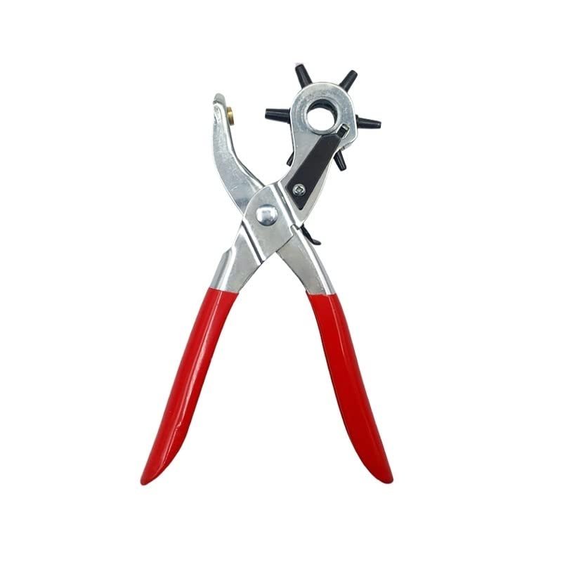 LBXKJQ Leather Belt Hole Punch Plier Eyelet Hole Puncher Revolve Sewing Machine Bag Setter Tool Watch Band Strap Household Leathercraft