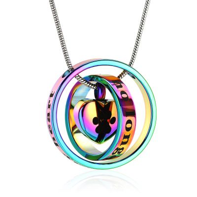 Hearbeingt Paw Print Urn Necklace for Ashes Heart Pet Cremation Jewelry for Ashes of Dog/Cat Funeral Keepsake Urn Necklace Pet Memorial Jewelry for Women Men