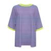 2024 Summer Womens Striped Color Block Tops Fashion Y2K Tees Shirts Casual Short Sleeve Crewneck Pullover Blouses view 3