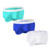 ZONBAILON Men's Sexy Boxers Briefs Pack Short Leg Bulge Boxers Low Rise Trunks Ice Silk Smooth Briefs Underwear Sparkly Male Underpants 2xl xxl view 3