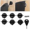 6pcs Black White Plastic Cup Plug Surfboard Round Fin Plug G5 Box Fin Plug ew Key for Surfing Accessories (Black),Rowing view 1
