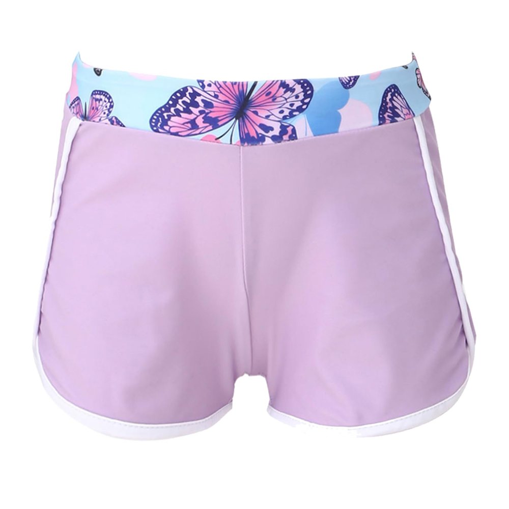 Lorilida Girls Swim Shorts Trunks Swimsuit Kids Sport Shorts Board Shorts for Running Fitness Jogging Butterfly 12 Years