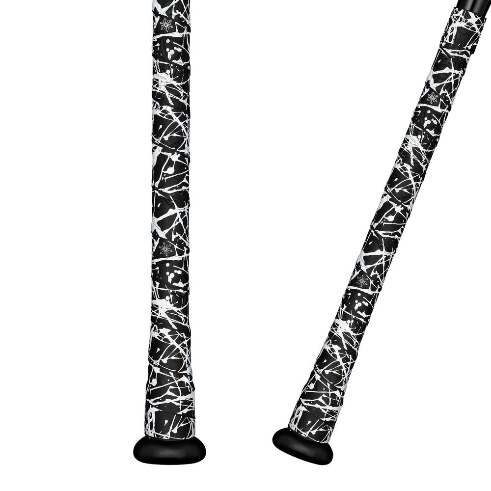Supacaz Super Sticky Kush White Splat Baseball Bat Tape - Softball Bat Wrap - High Performance Pro Big League Bat Grip - 1.1mm