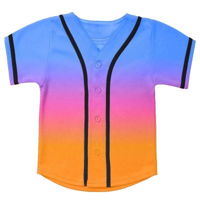 babyhealthy Kids Baseball Jersey Button Down Hip Hop Personalized Sport T Shirts Tops for Boys White
