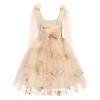 Embroidered Flower Girl Dress Toddler Sleeveless Spaghetti Straps Floral Embroidered Dress Baby Girl Dress Wedding Birthday Formal Party Photoshoot Tulle Dresses Apricot 6-12 Months view 3
