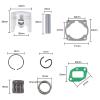 LBXKJQ 44mm Cylinder Piston Ring Gasket Set for 44-5 view 3
