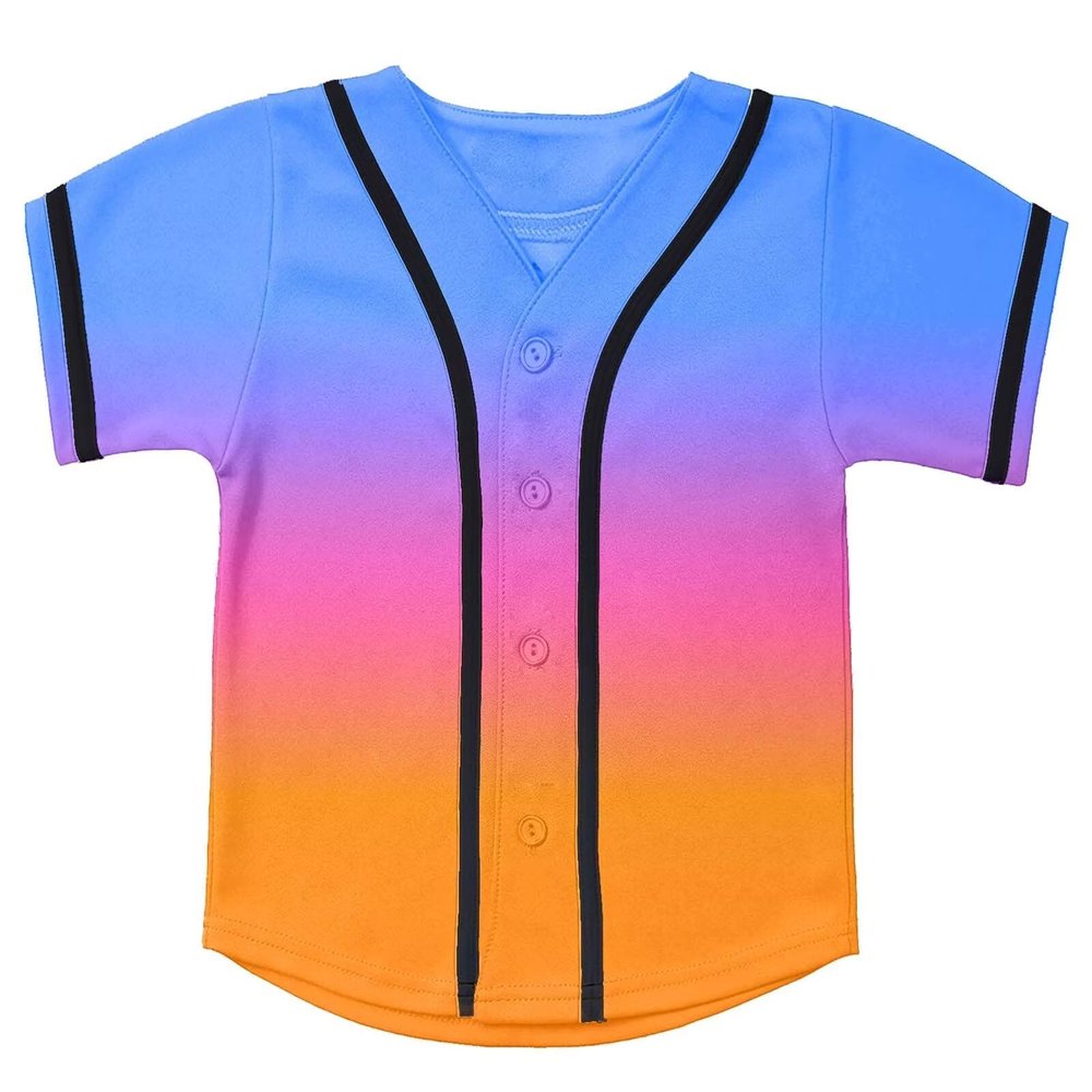 babyhealthy Kids Baseball Jersey Button Down Hip Hop Personalized Sport T Shirts Tops for Boys White