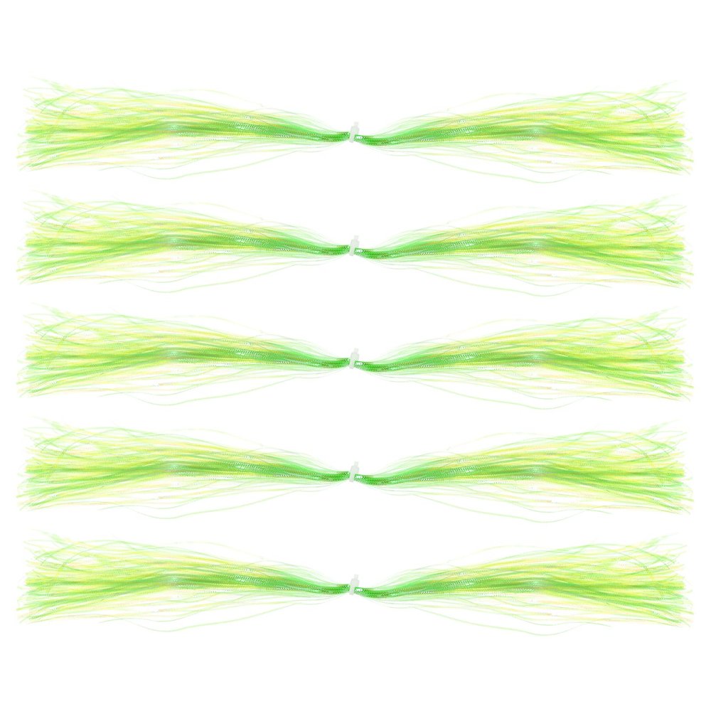PATIKIL Crystal Flash Fly Fishing Line Fly Tying Material, 5Pcs 150 Strands Holographic Tinsel Dry Flies Decorating Accessories for Making Fishing Hook Lure Flies, Fluorescent Green
