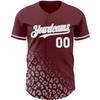 NineFit Basics Custom Baseball Jersey, Printed Stitched Personalized Name Number, Red Gray White Leopard Baseball Shirt for Men Women Youth view 2