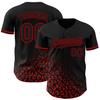 NineFit Basics Custom Baseball Jersey, Printed Stitched Personalized Name Number, Black and Red Leopard Baseball Shirt for Men Women Youth view 1