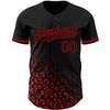 NineFit Basics Custom Baseball Jersey, Printed Stitched Personalized Name Number, Black and Red Leopard Baseball Shirt for Men Women Youth view 2