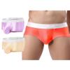 ZONBAILON Sexy Boxers for Men Pack Short Leg Bulge Boxer Briefs Low Rise Ice Silk Trunks Underwear Sparkly Briefs Male Underpants Smooth Medium view 1