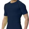 HYCOPROT Men's Compression Shirts Short Sleeve Athletic Workout T-Shirt Cool Dry Sports Baselayer Running Undershirts Tops Navy view 4
