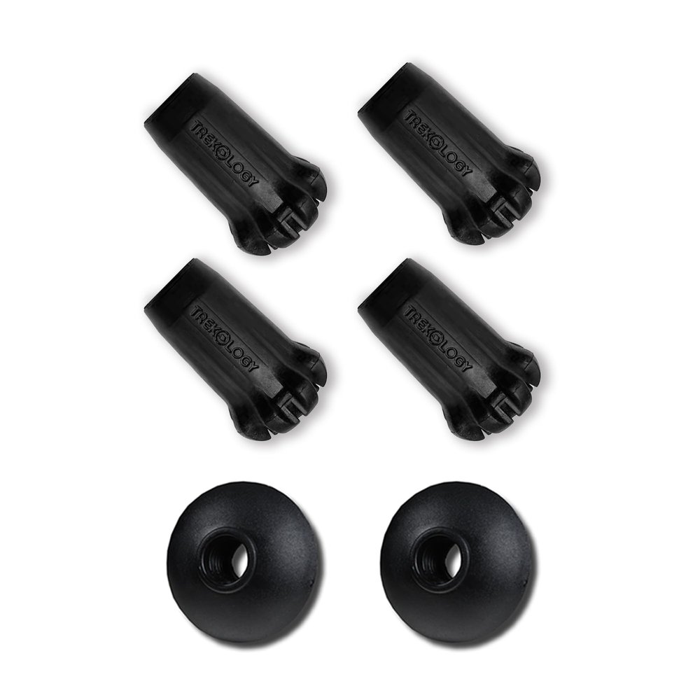 Trekology Trekking Pole Accessory Set Bundle Tips for Concrete & Flat Roads Durable Replacement Tips for Hiking Poles, Walking Sticks & Trekking Poles (4Tips & 2Mud Baskets)