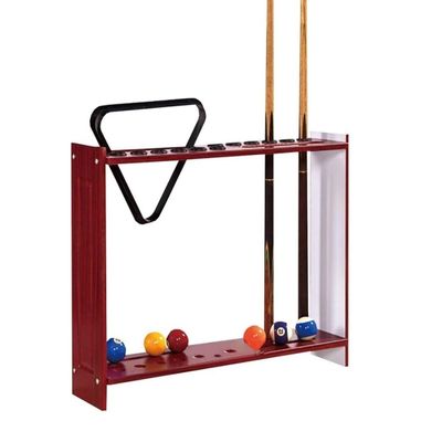 ANIIC Pool Stick Holder Pool Cue Holder Floor Standing 12 Holes Billiard Pool Cue Stick Holder with Triangle Billiards Ball Rack Pool Cue Rack Cue Stick Holder