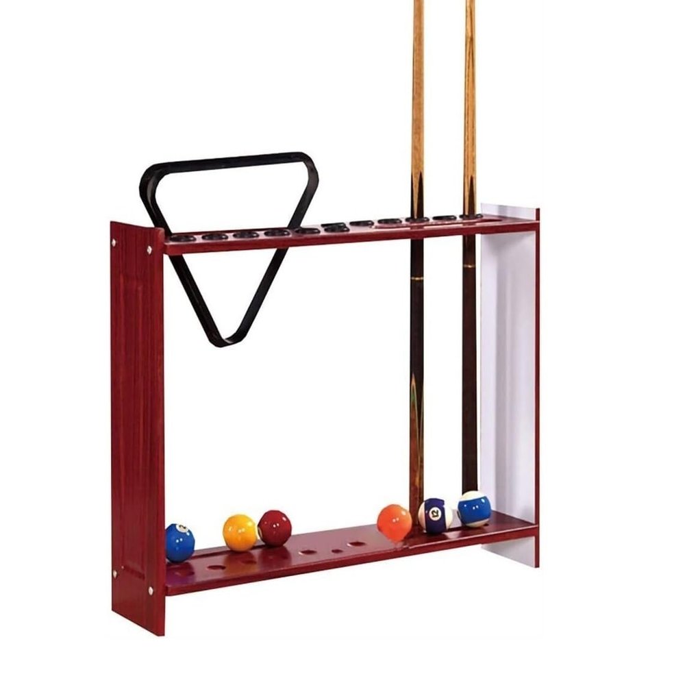 ANIIC Pool Stick Holder Pool Cue Holder Floor Standing 12 Holes Billiard Pool Cue Stick Holder with Triangle Billiards Ball Rack Pool Cue Rack Cue Stick Holder