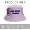 Custom Bucket Hat with Text/Name/Photo,Personalized Fisherman Hat for Women Men Travel Beach Sun Hat (Polyester, Light Purple) view 2