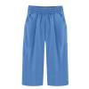 zcgoxvn Linen Capris for Women Trendy Summer Pants Casual Capri Pants with Pocktes Elastic Straight Leg Pants Lounge Trousers, Summer Capri Pants for Women 2024 Casual Work Pants view 3