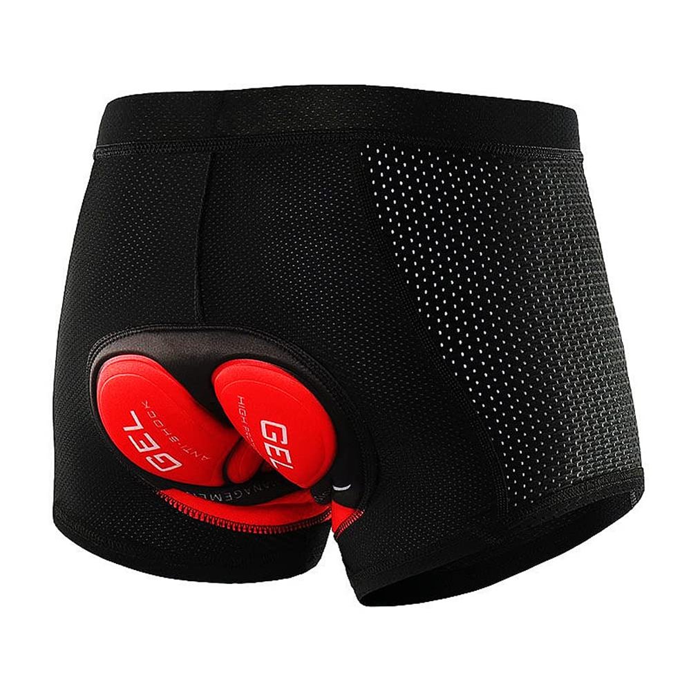 Towintec Mens Cycling Underwear Shorts 5D Gel Padded Bike Bicycle MTB Liner Undershorts Breathable Shockproof Quick-Drying Motorcycle Underpants (Black Line,XL)