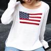 Women American Flag Sweater 4th of July Patriotic Pullover Sweatshirt Knitted USA Independence Day Top(B 66 White,L) view 3