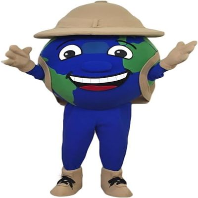 The Earth Globeh Mascot Costume Adult Size for Men & Women with Built-in Fan Inside the Head