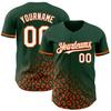 NineFit Basics Custom Baseball Jersey, Printed Stitched Personalized Name Number Green and Orange Leopard Baseball Shirt for Men Women Youth view 1