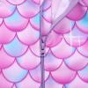 Girls Swimsuit One Piece Long Sleeve UPF 50+ Floral Skirted Bathing Suit Modest Beach Swim Dress S456_PurpleBlueScale_128/134 view 3