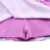 Girls Swimsuit One Piece Long Sleeve UPF 50+ Floral Skirted Bathing Suit Modest Beach Swim Dress S456_PurpleBlueScale_128/134 view 4