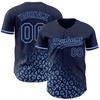 NineFit Basics Custom Baseball Jersey, Printed Stitched Personalized Name Number, Navy Light Blue Leopard Baseball Shirt for Men Women Youth view 1