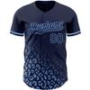 NineFit Basics Custom Baseball Jersey, Printed Stitched Personalized Name Number, Navy Light Blue Leopard Baseball Shirt for Men Women Youth view 2