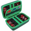 co2CREA Hard Case Compatible with Steel Tip or Soft Tip Darts, Holds 12 Darts and Extra Accessories, Built-In Storage Tubes and Pockets for Flights, Tips, Shafts (Green Case), D1602 view 1