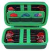 co2CREA Hard Case Compatible with Steel Tip or Soft Tip Darts, Holds 12 Darts and Extra Accessories, Built-In Storage Tubes and Pockets for Flights, Tips, Shafts (Green Case), D1602 view 2