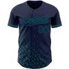NineFit Basics Custom Baseball Jersey, Printed Stitched Personalized Name Number, Navy and Teal Leopard Baseball Shirt for Men Women Youth view 2