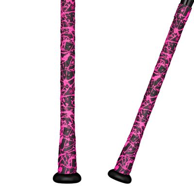 Supacaz Super Sticky Kush Neon Pink Splat Baseball Bat Tape - Softball Bat Wrap - High Performance Pro Big League Bat Grip - 1.1mm