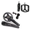BUCKLOS IXF 104 BCD 30-52T Mountain Bike Crankset -Hollow Integrated MTB 170mm Crank Set and MTB Flat Aluminum Alloy Pedal with Large Platform -Non-Slip Pedals view 1