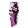 ABEHIK Women's One Piece Swimsuits with Beach Cover up Wrap Skirt 2 Pieces Bathing Suits Tummy Control Hawaiian Dresses for Women 2024 Vintage Abstract Print Bikini Set Hot Pink L view 4