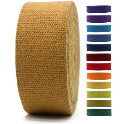 2" & 1.5'' & 1" Cotton Webbing - 5 Yards - 50+ Colors -%100 Natural Cotton - Turkish Woven - Heavy Duty 1 Inch 1.5 Inch 2 Inch Webbing for Sewing Straps Bag Climbing Indoors Craft DIY 11135