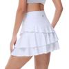 YuKaiChen Women's High Waist Athletic Tennis Golf Skirts Layered Ruffle Pleated Sports Casual with Pockets White L view 1