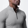 NineFit Basics Men 1/4 Zip Pullover UPF 50+ Sun Protection Long Sleeve Hiking Fishing Outdoor Shirts Quick Dry Rash Guard Performance Tshirt Gray, XX-Large view 2