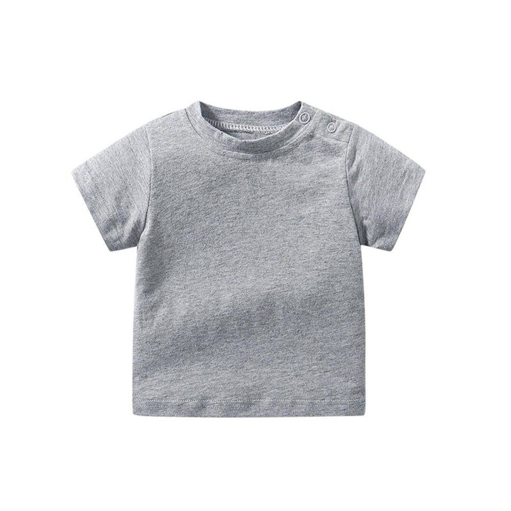 Toddler Baby Boys Girls Solid Color Short Sleeve T-Shirts Casual Crewneck Tops Tees Shirts Summer Clothes (Grey, 2-3 Years)
