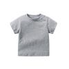 Toddler Baby Boys Girls Solid Color Short Sleeve T-Shirts Casual Crewneck Tops Tees Shirts Summer Clothes (Grey, 2-3 Years) view 1