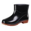 Generic Short Rain Boots for Women, Waterproof Garden Shoes Anti-Slipping Ankle Rainboots Rubber Rain Shoes for Ladies Lightweight Stylish Outdoor Work Booties, 7, Black view 1