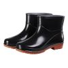 Generic Short Rain Boots for Women, Waterproof Garden Shoes Anti-Slipping Ankle Rainboots Rubber Rain Shoes for Ladies Lightweight Stylish Outdoor Work Booties, 7, Black view 3