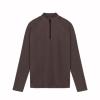Generic Men 1/4 Zip Pullover UPF 50+ Sun Protection Long Sleeve Hiking Fishing Outdoor Shirts Quick Dry Rash Guard Performance Tshirt Brown, Large view 2