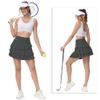 YuKaiChen Women's High Waist Athletic Tennis Golf Skirts Layered Ruffle Pleated Sports Casual with Pockets Grey 2XL view 3