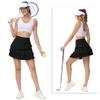 YuKaiChen Women's High Waist Athletic Tennis Golf Skirts Layered Ruffle Pleated Sports Casual with Pockets Black XL view 3